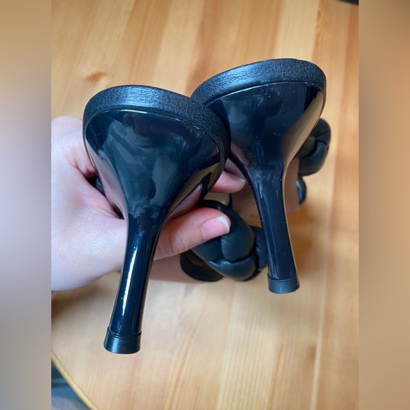 L’INTERVALLE Braided Black Leather Square Toe Heels - Picture 5 of 6